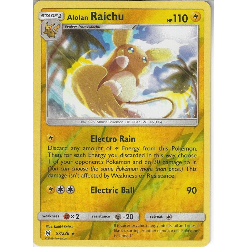 57/236 Alolan Raichu | Rare Reverse Holo Card | SM11 Unified Minds - Recaptured LTD 57/236 Alolan Raichu | Rare Reverse Holo Card | SM11 Unified Minds - Recaptured LTD
