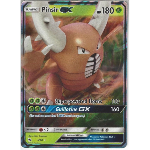 Pokemon Trading Card Game 6/68 Pinsir GX | Rare Holo GX Card | Hidden Fates