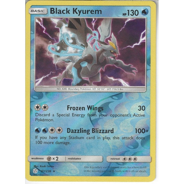 Pokemon Trading Card Game 61/236 Black Kyurem | Rare Reverse Holo Card | SM12 Cosmic Eclipse