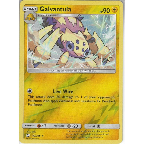 Pokemon Trading Card Game 62/236 Galvantula | Rare Reverse Holo Card | SM11 Unified Minds