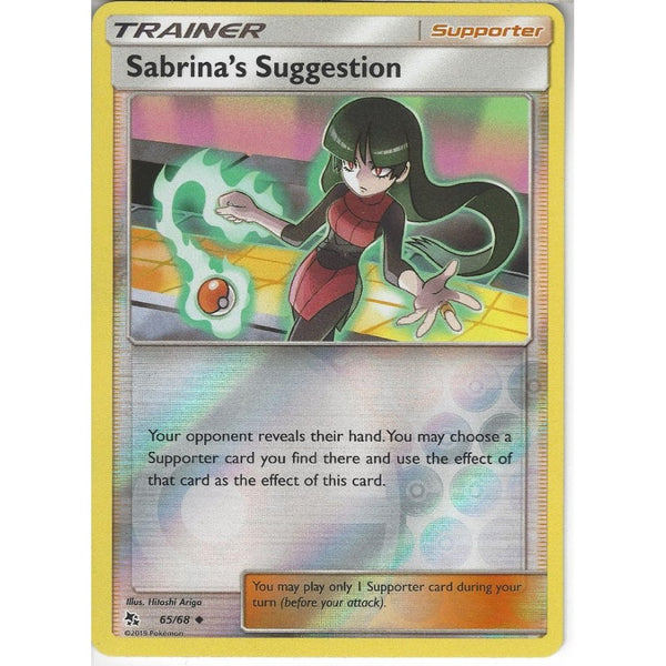 Pokemon Trading Card Game 65/68 Sabrina's Suggestion | Uncommon Reverse Holo Card | Hidden Fates