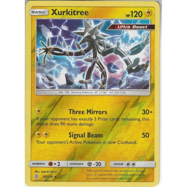 Pokemon Trading Card Game 70/236 Xurkitree | Rare Reverse Holo Card | SM11 Unified Minds