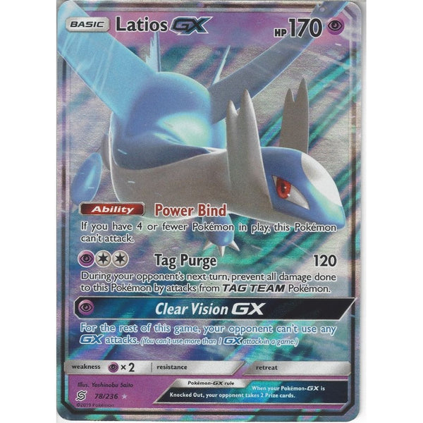 Pokemon Trading Card Game 78/236 Latios GX | Rare Holo GX Card | SM11 Unified Minds