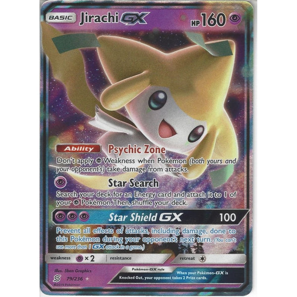 Pokemon Trading Card Game 79/236 Jirachi GX | Rare Holo GX Card | SM11 Unified Minds