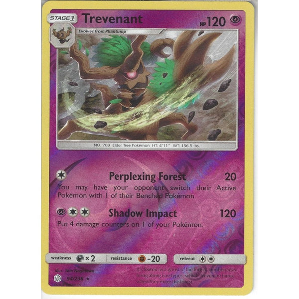 Pokemon Trading Card Game 94/236 Trevenant | Rare Reverse Holo Card | SM12 Cosmic Eclipse