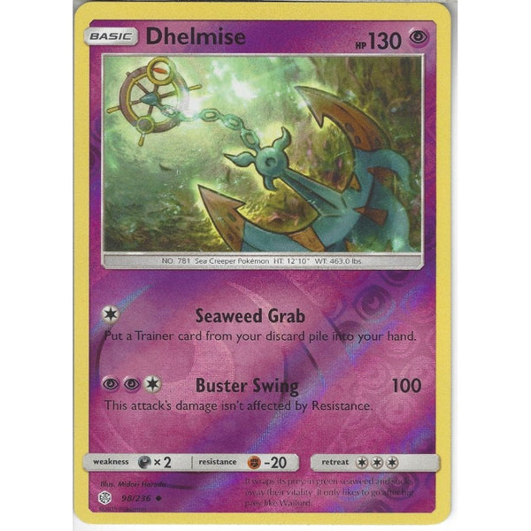 Pokemon Trading Card Game 98/236 Dhelmise | Uncommon Reverse Holo Card | SM12 Cosmic Eclipse