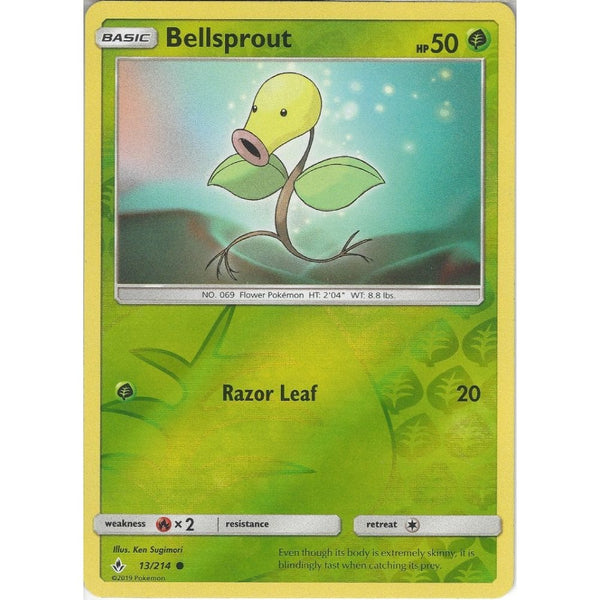 Pokemon Trading Card Game Bellsprout - 13/214 - Common Reverse Holo Card - SM10 Unbroken Bonds