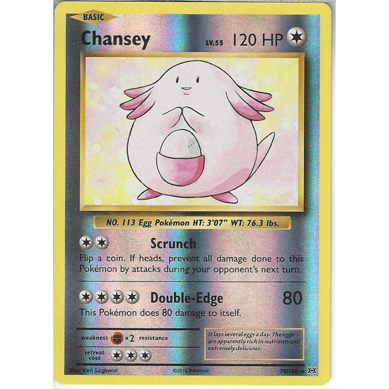 Chansey 70/108 | Rare REVERSE HOLO Card | XY Evolutions - Recaptured LTD Chansey 70/108 | Rare REVERSE HOLO Card | XY Evolutions - Recaptured LTD