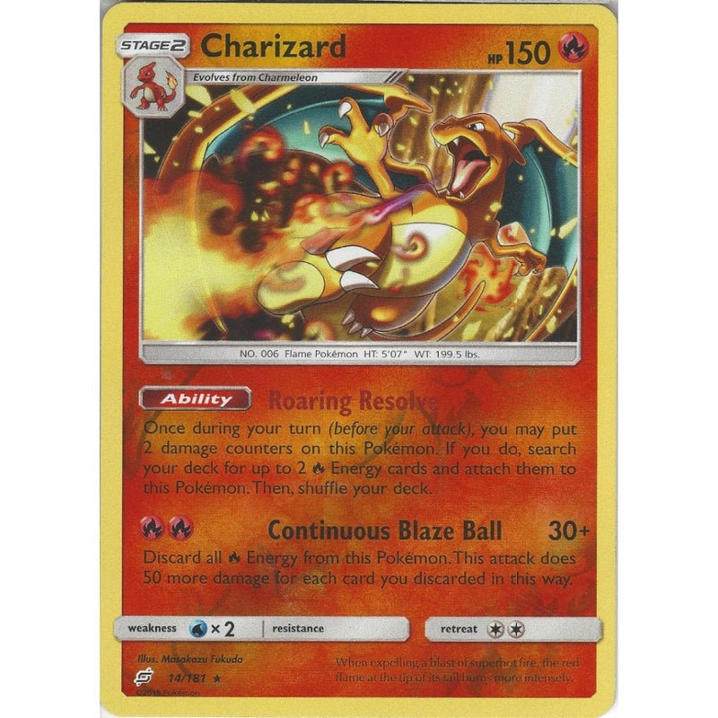 Charizard - 14/181 - Rare Reverse Holo Card - SM09 Team Up - Recaptured LTD Charizard - 14/181 - Rare Reverse Holo Card - SM09 Team Up - Recaptured LTD