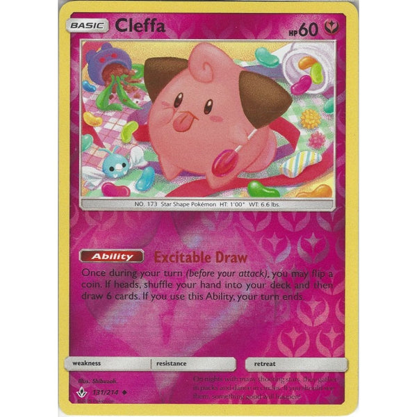 Pokemon Trading Card Game Cleffa - 131/214 - Uncommon Reverse Holo Card - SM10 Unbroken Bonds
