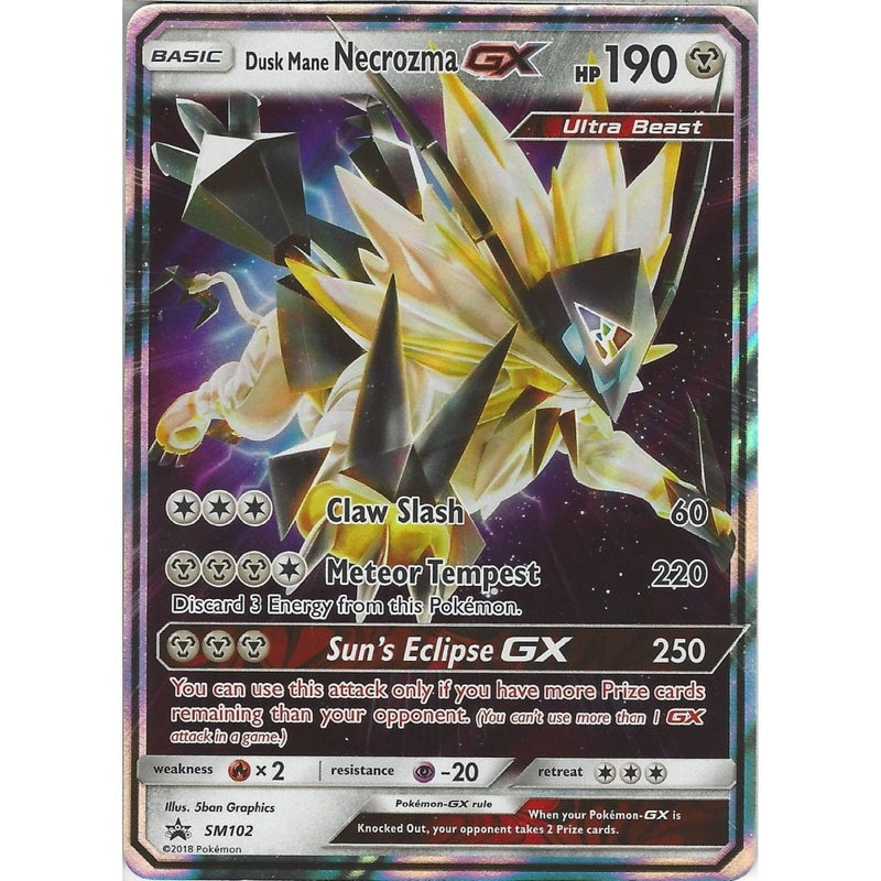 pokemon trading card game necrozma Dusk Mane Necrozma - Rare Holo GX - SM102 - Black Star Promo Card
