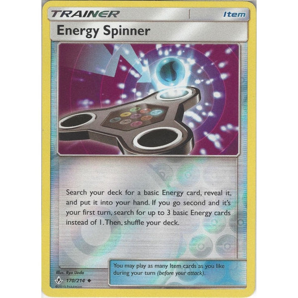Pokemon Trading Card Game Energy Spinner - 170/214 - Uncommon Reverse Holo Card - SM10 Unbroken Bonds