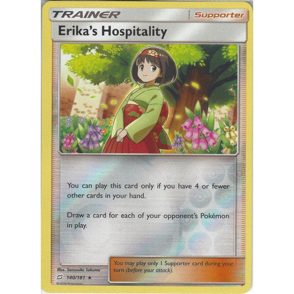 Erika's Hospitality - 140/181 - Rare Reverse Holo Card - SM09 Team Up