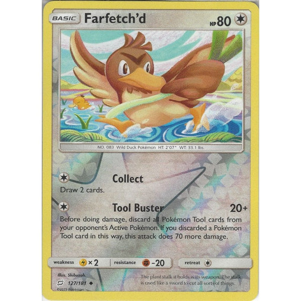 Farfetch'd - 127/181 - Uncommon Reverse Holo Card - SM09 Team Up