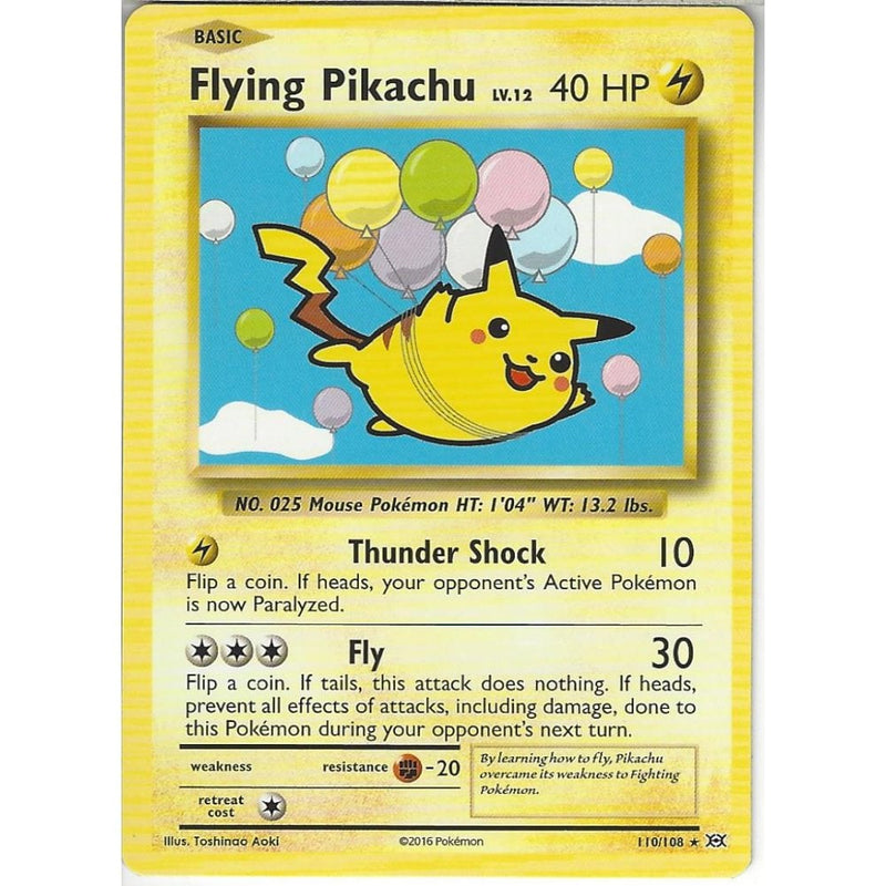 Flying Pikachu 110/108 | Secret Rare Card | XY Evolutions - Recaptured LTD Flying Pikachu 110/108 | Secret Rare Card | XY Evolutions - Recaptured LTD