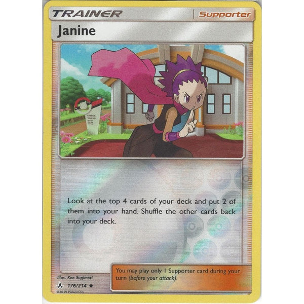 Pokemon Trading Card Game Janine - 176/214 - Uncommon Reverse Holo Card - SM10 Unbroken Bonds