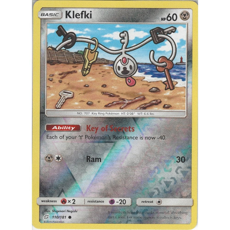 Klefki - 110/181 - Common Reverse Holo Card - SM09 Team Up - Recaptured LTD Klefki - 110/181 - Common Reverse Holo Card - SM09 Team Up - Recaptured LTD