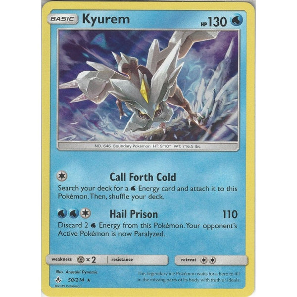 Pokemon Trading Card Game Kyurem - 50/214 - Rare Holo Card - SM10 Unbroken Bonds