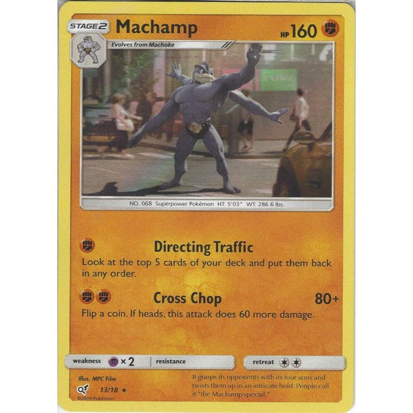 Pokemon Trading Card Game Machamp - 13/18 - Rare Holo Foil Card - Detective Pikachu