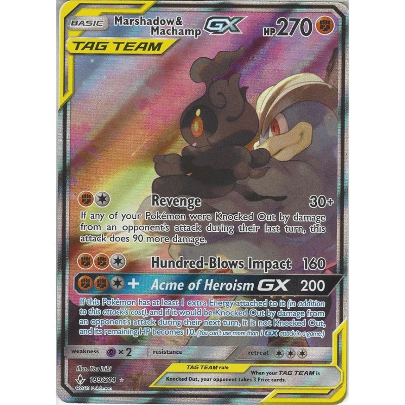 machamp gx pokemon card Marshadow & Machamp GX TAG TEAM - 199/214 - Rare Ultra Card - SM10 Unb
