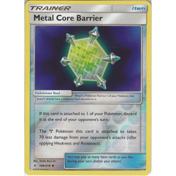 Pokemon Trading Card Game Metal Core Barrier - 180/214 - Uncommon Reverse Holo Card - SM10 Unbroken Bonds