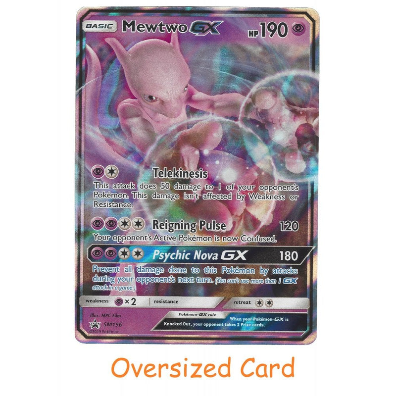 pokemon oversized card Mewtwo GX - SM196 - Rare Holo GX - Jumbo Oversized Black Star Promo