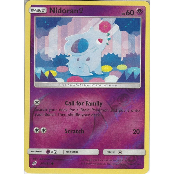 Nidoran - 54/181 - Common Reverse Holo Card - SM09 Team Up