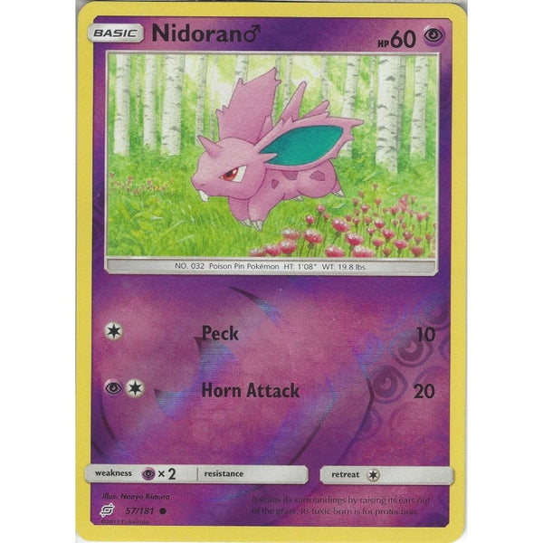 Nidoran - 57/181 - Common Reverse Holo Card - SM09 Team Up