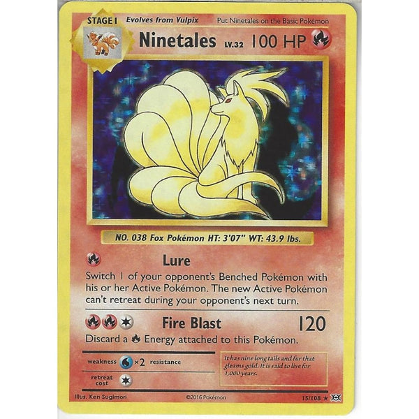 Pokemon Trading Card Game Ninetales Lv.32 15/108 | Rare Holo Card | XY Evolutions