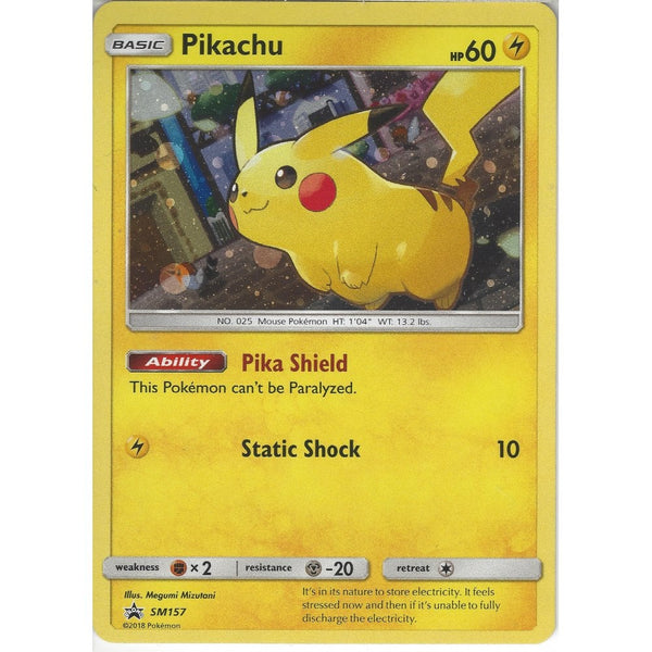 Pokemon Trading Card Game Pikachu - SM157 - Rare Holo Black Star Promo Card