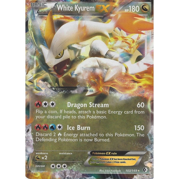 Pokemon B&amp;W BOUNDARIES CROSSED CARD: WHITE KYUREM EX - 103/149 - Ultra Rare Holo