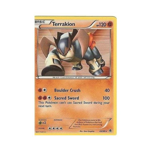 POKEMON B&amp;W EMERGING POWERS - TERRAKION 63/98 RARE HOLO