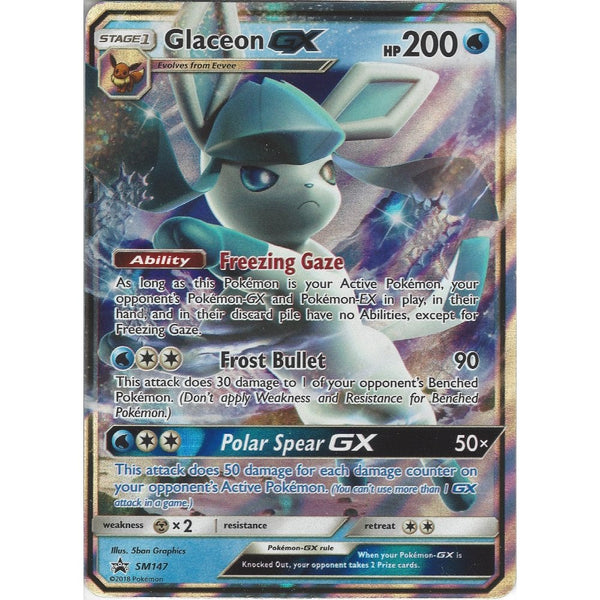 Pokemon Black Star Promo Card: Glaceon GX - SM147 - Rare Holo GX