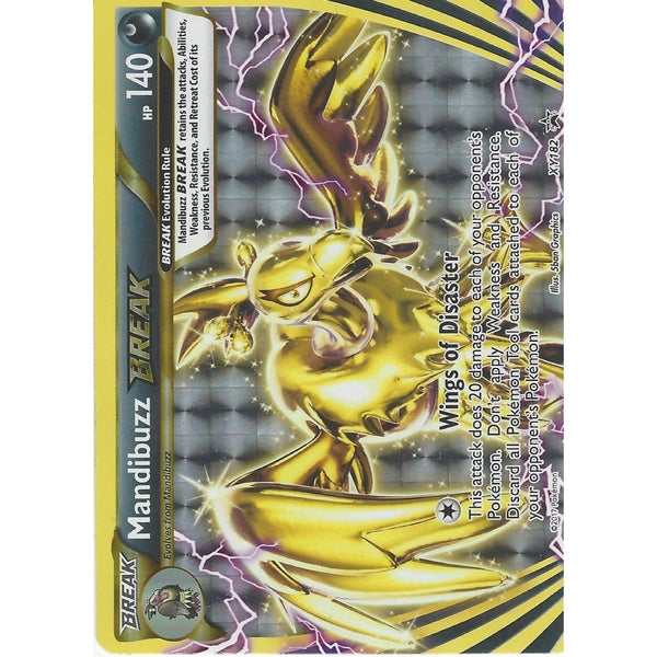 Pokemon Black Star Promo Card: MANDIBUZZ BREAK - XY182 - Rare HOLO