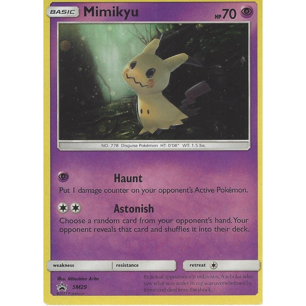 Pokemon Black Star Promo Card: MIMIKYU - SM29 - ALTERNATE HOLO