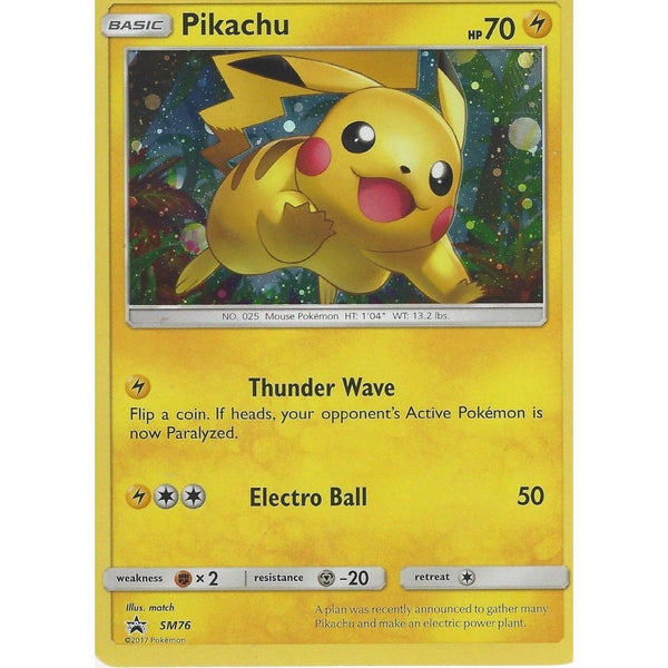 Pokemon Black Star Promo Card: PIKACHU - SM76 -  Ultra Rare Holo