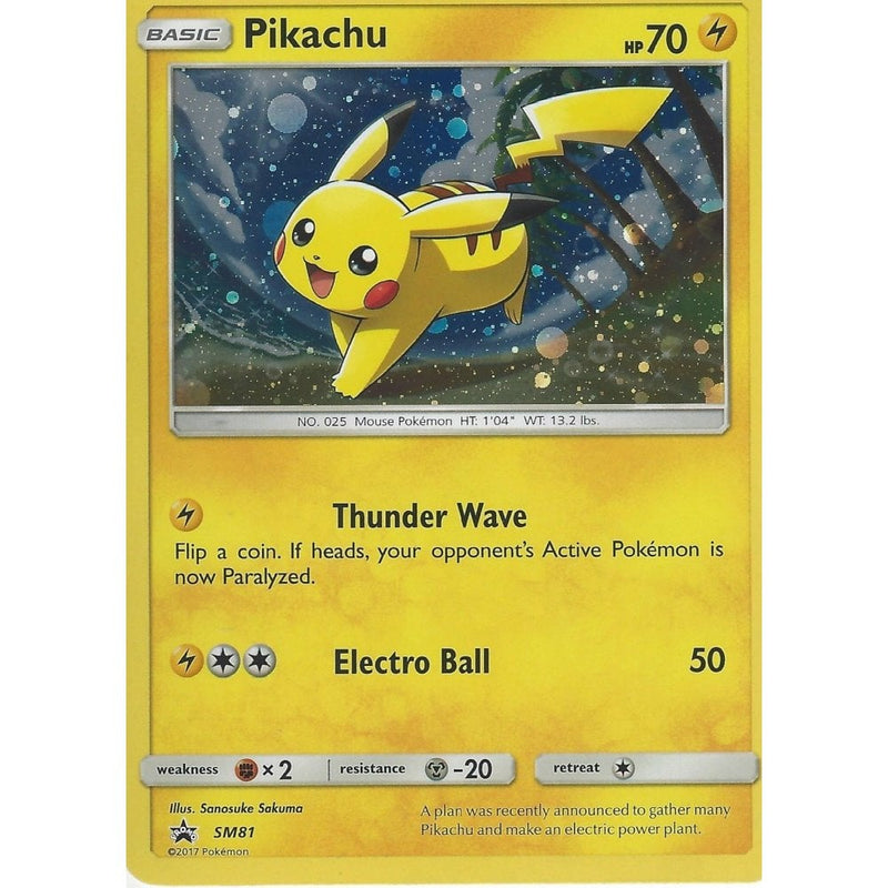 Pokemon Black Star Promo Card: PIKACHU - SM81 - Ultra Rare Holo