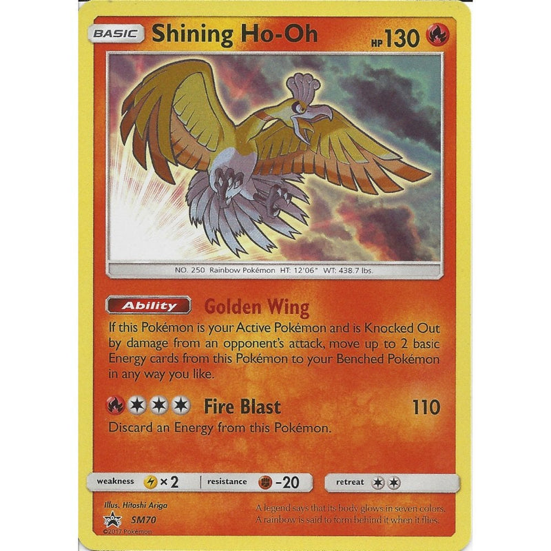 ho-oh basic pokemon card value Pokemon Black Star Promo Card: Shining Ho-Oh - SM70 - Holo