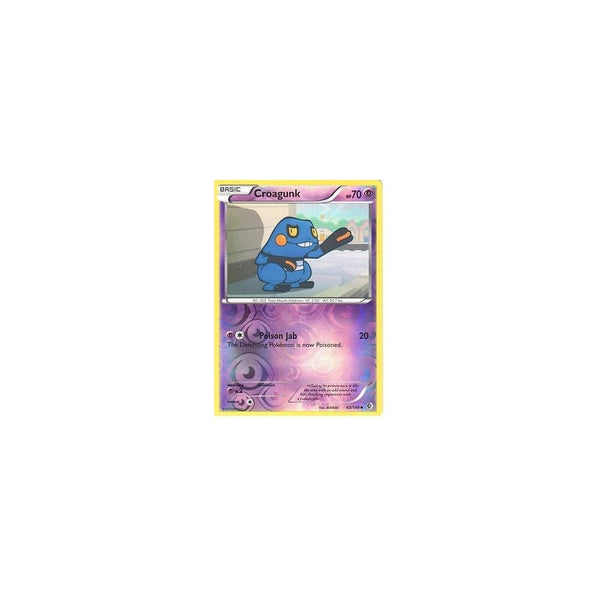 POKEMON Black &amp; White Boundaries Crossed Card: CROAGUNK 65/149 REV HOLO