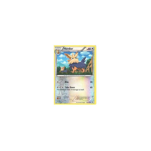 POKEMON Black &amp; White Boundaries Crossed Card: HERDIER 121/149 REV HOLO