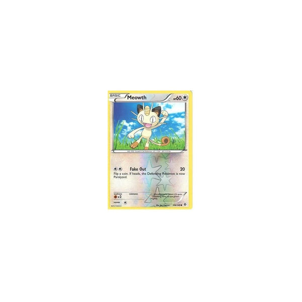 POKEMON Black &amp; White Boundaries Crossed Card: MEOWTH 106/149 REV HOLO
