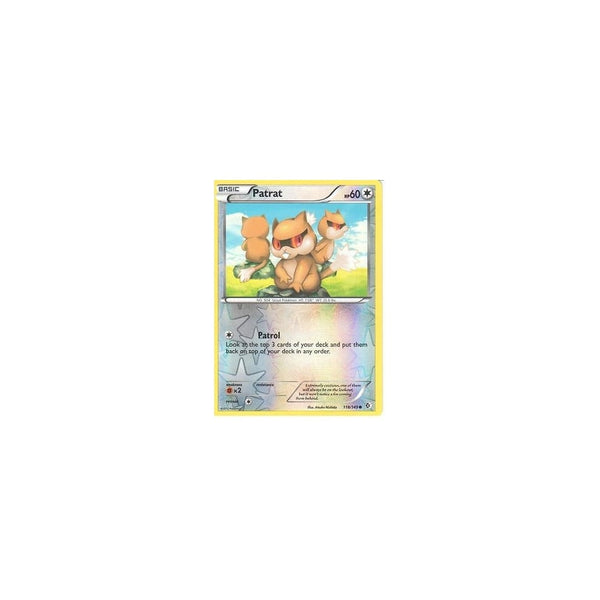 POKEMON Black &amp; White Boundaries Crossed Card: PATRAT 118/149 REV HOLO