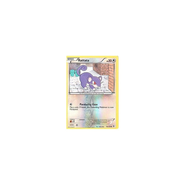 POKEMON Black &amp; White Boundaries Crossed Card: RATTATA 104/149 REV HOLO
