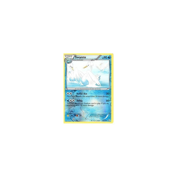 POKEMON Black &amp; White Boundaries Crossed Card: SWANNA 43/149 REV HOLO