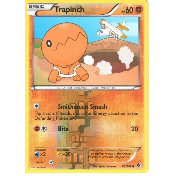POKEMON Black &amp; White Boundaries Crossed Card: TRAPINCH 83/149 REV HOLO
