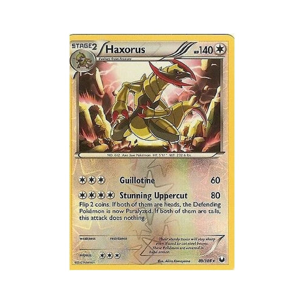 POKEMON Black &amp; White DARK EXPLORERS - HAXORUS 89/108 REV HOLO
