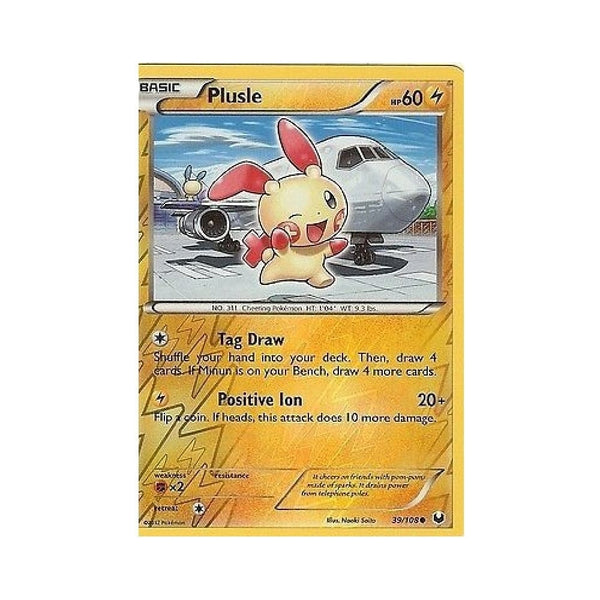 POKEMON Black &amp; White DARK EXPLORERS - PLUSLE 39/108 REV HOLO