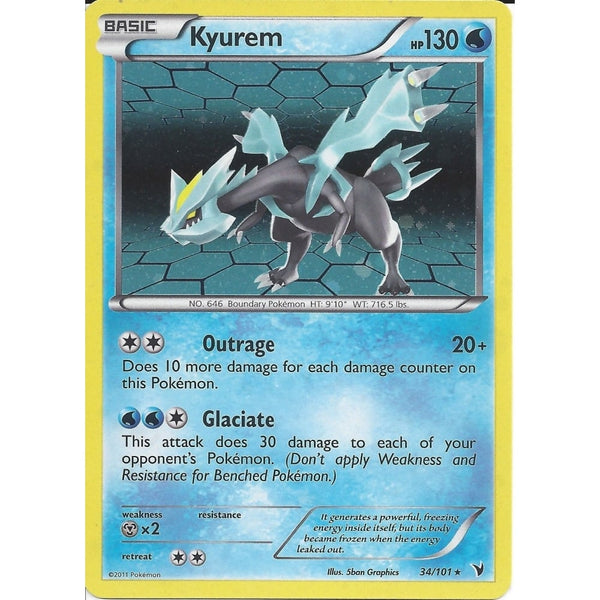 Pokemon Black &amp; White - KYUREM 34/101 PROMO ALTERNATE HOLO