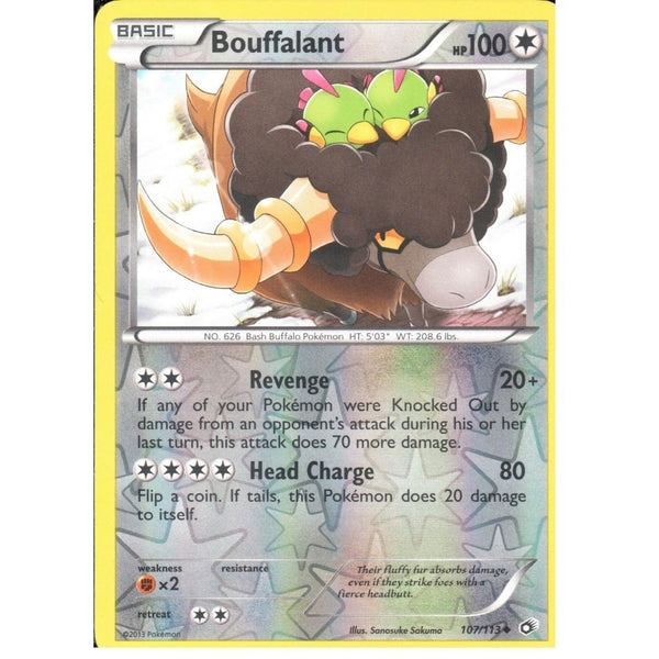 POKEMON Black &amp; White Legendary Treasures - BOUFFALANT 107/113 REV HOLO