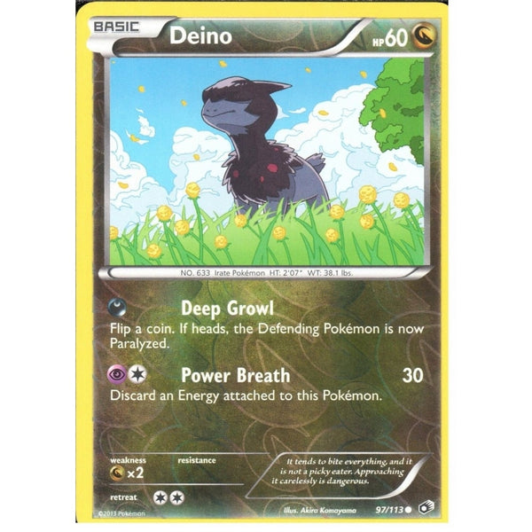 POKEMON Black &amp; White Legendary Treasures - DEINO 97/113 REV HOLO
